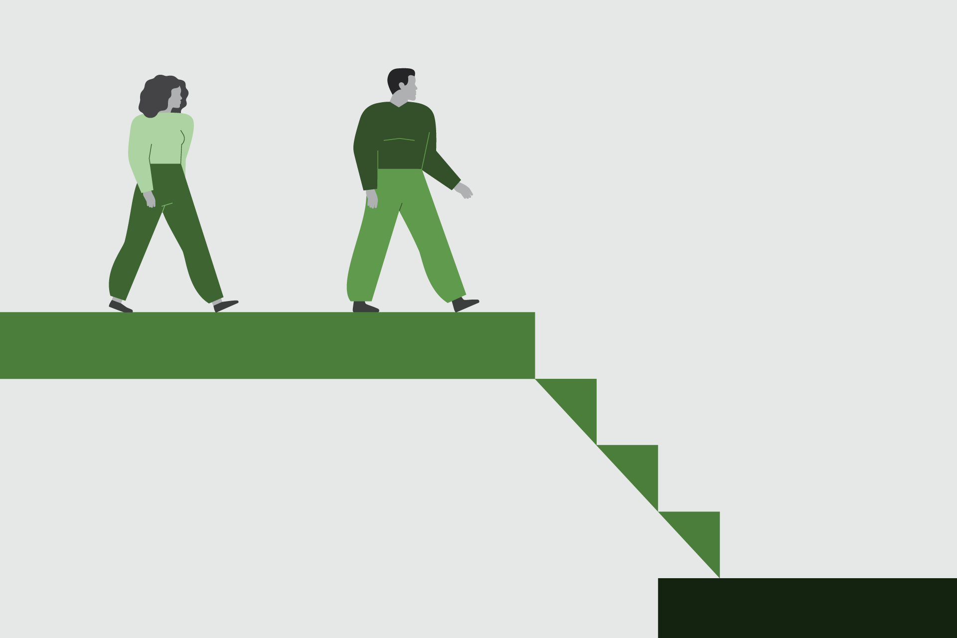 Graduates walking towards a staircase representing new career opportunities at WEG