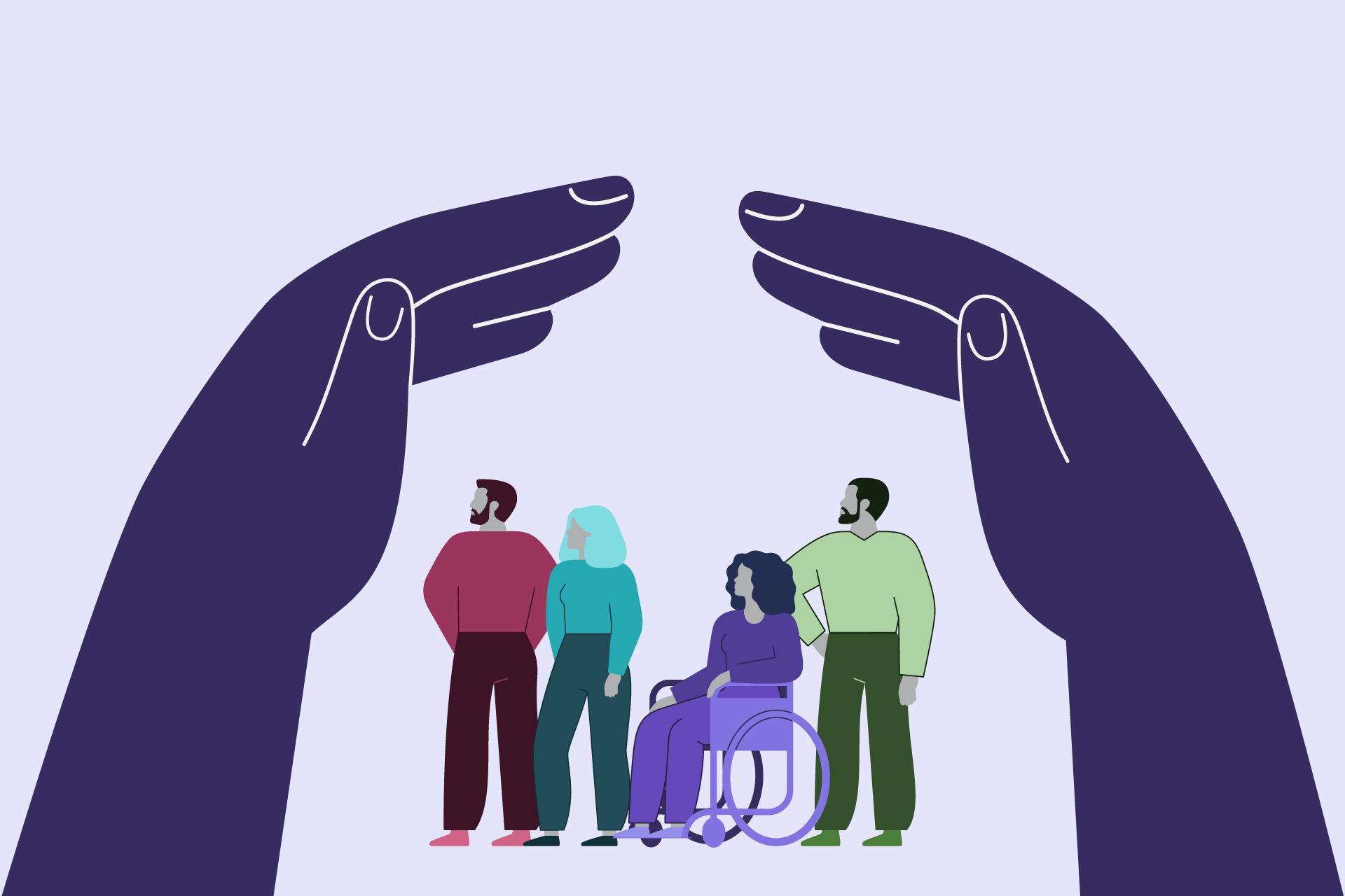 Illustration representing integrated workforce solutions for universities.