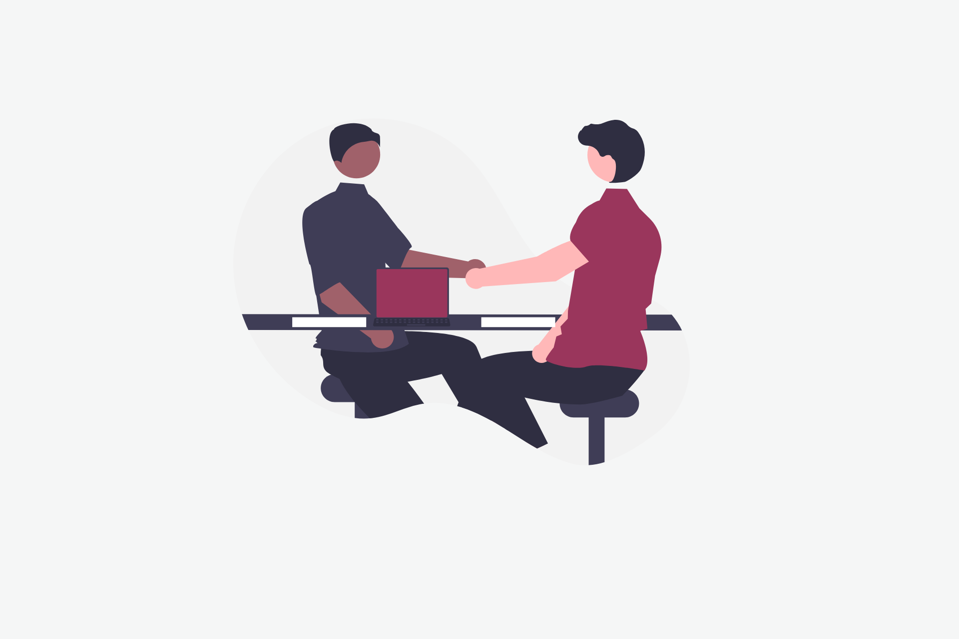 Professional shaking hand with interviewer