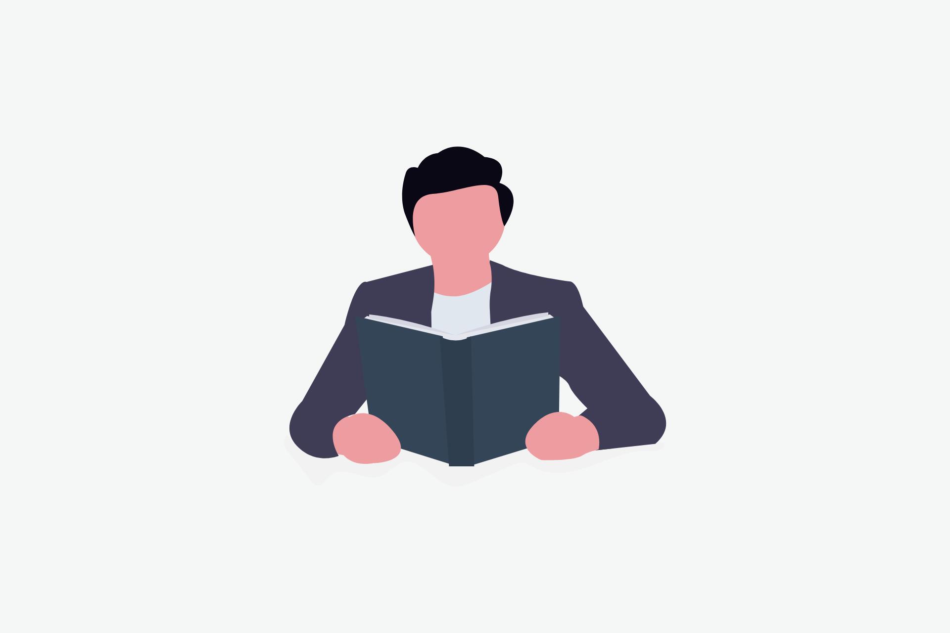 An illustration of a man reading a book
