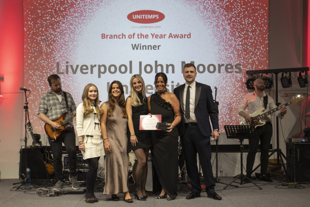 Unitemps LJMU team accepting an award at the Unitemps Annual Conference 2024